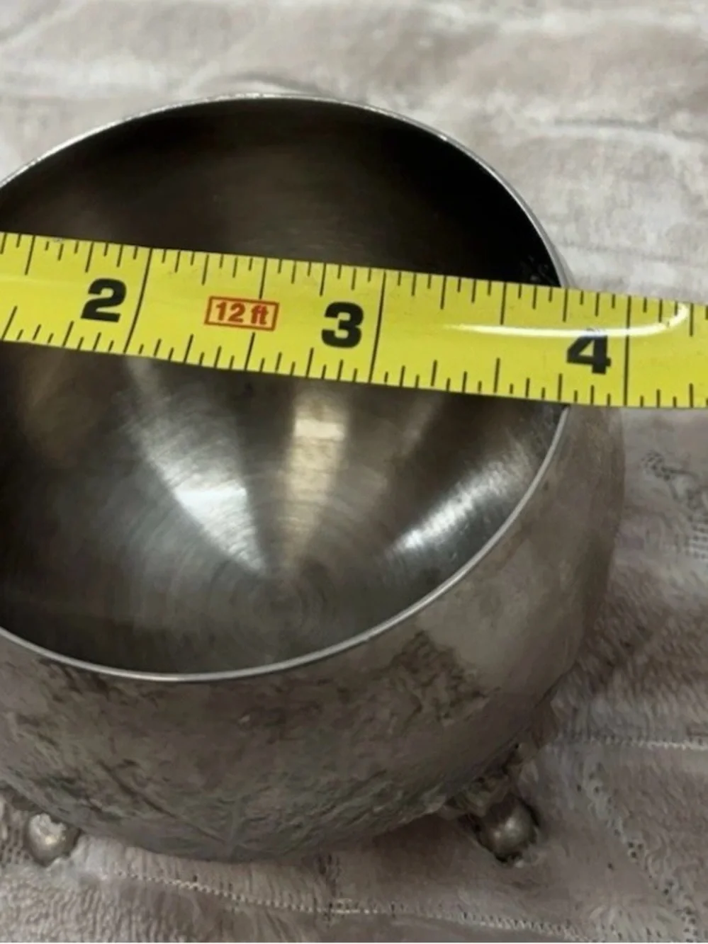 Silver-Tone Footed Serving Bowl - Classic Home Dining